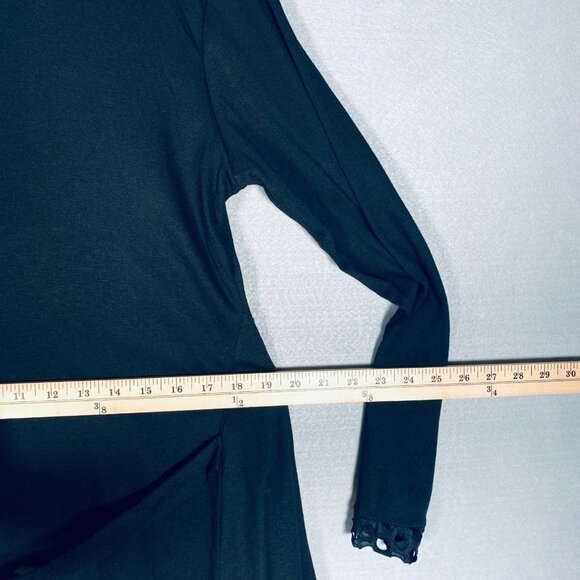 Pretty Angel Dress Womens L Black Floral Embroidered Layered Whimsy Goth Sequins - Picture 14 of 16